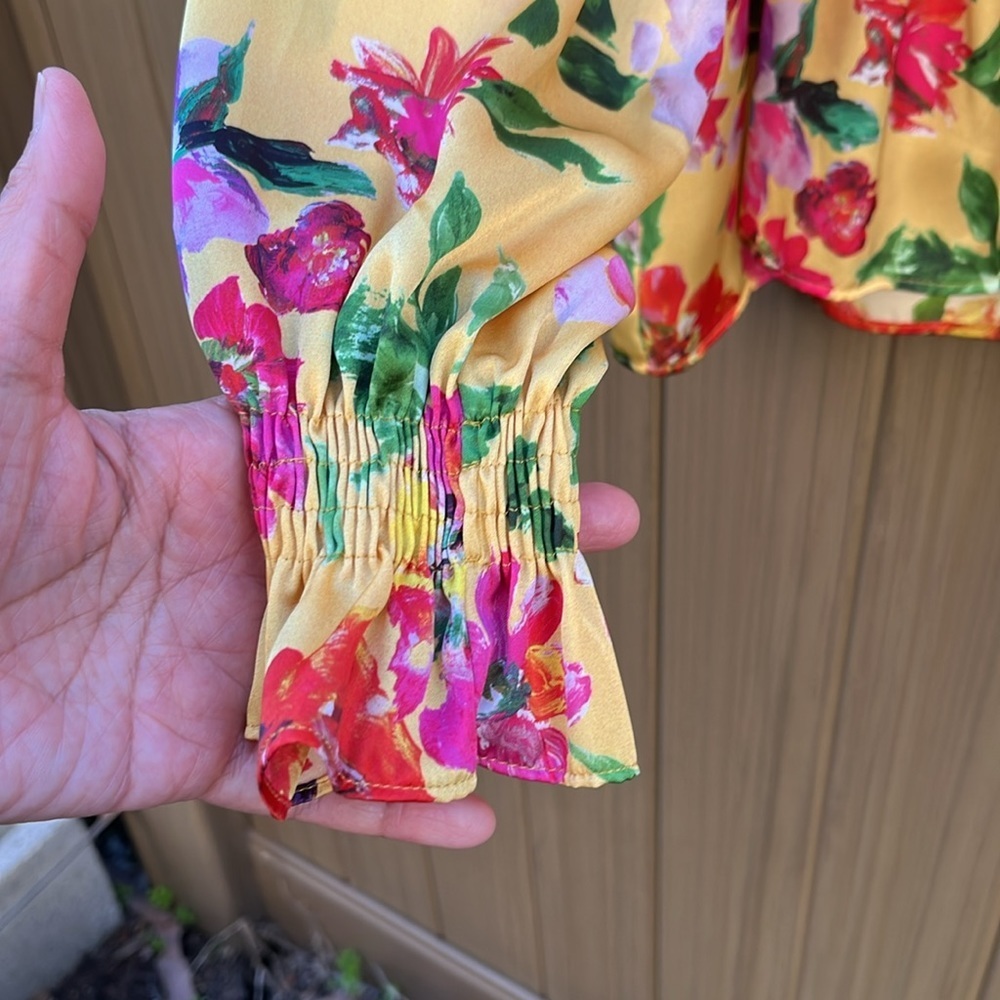 Zara Multicolored Ruffled Blouse with Sailor Collar - Picture 9 of 16